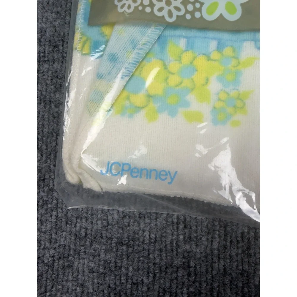 Vintage JCPenney Toddletime Lamb Receiving Blankets 2 Pack White Cotton 30x40